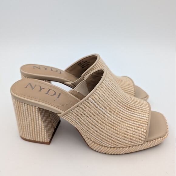 NYDJ Dewi Women's Platform Slide Sandals Open Toe Natural Size US6 EU37 - Picture 4 of 11